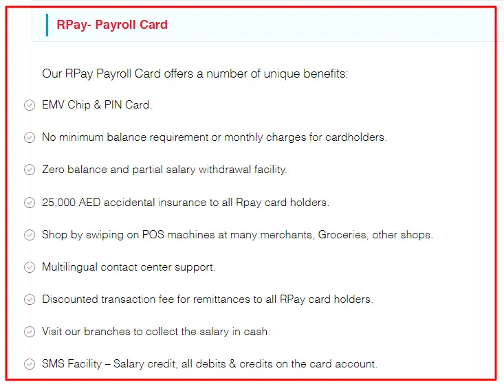 rpay salary card balance check